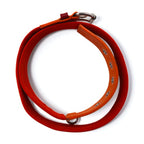 PRADA Nylon Canvas Belt with Logo Loop and Utility Belt, Size 38/95, Orange with Leather Accents, 4C2855, Made in Italy