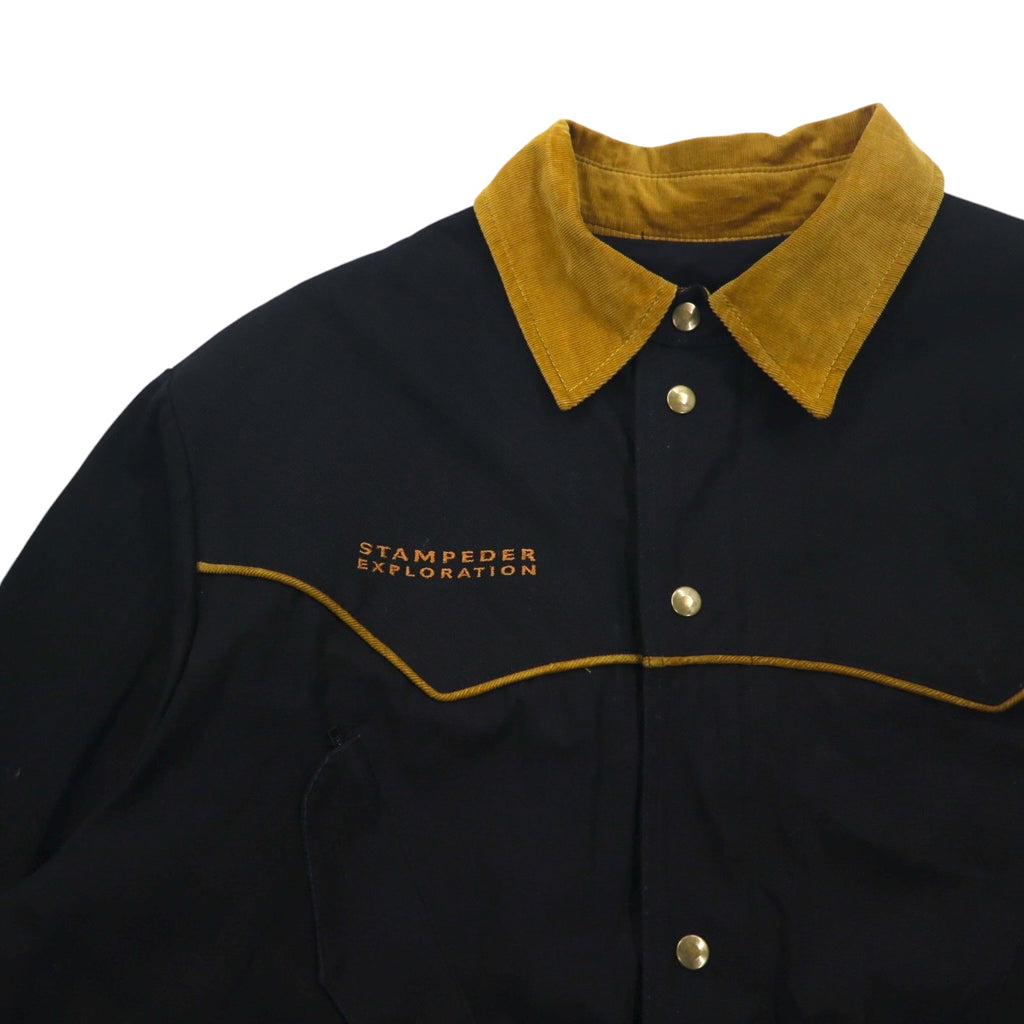 Made in Canada CCJ Drifter Coat Duck Western Jacket L Black Corduroy Drawcord Collar