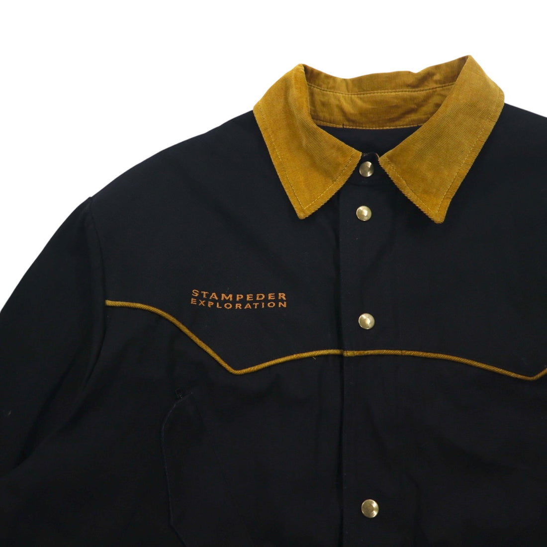 Made in Canada CCJ Drifter Coat Duck Western Jacket L Black Corduroy Drawcord Collar