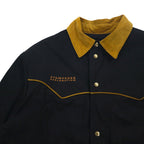 Made in Canada CCJ Drifter Coat Duck Western Jacket L Black Corduroy Drawcord Collar