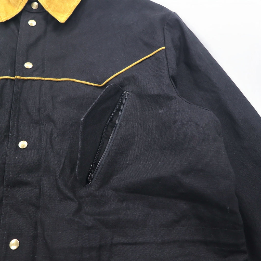 Made in Canada CCJ Drifter Coat Duck Western Jacket L Black Corduroy Drawcord Collar