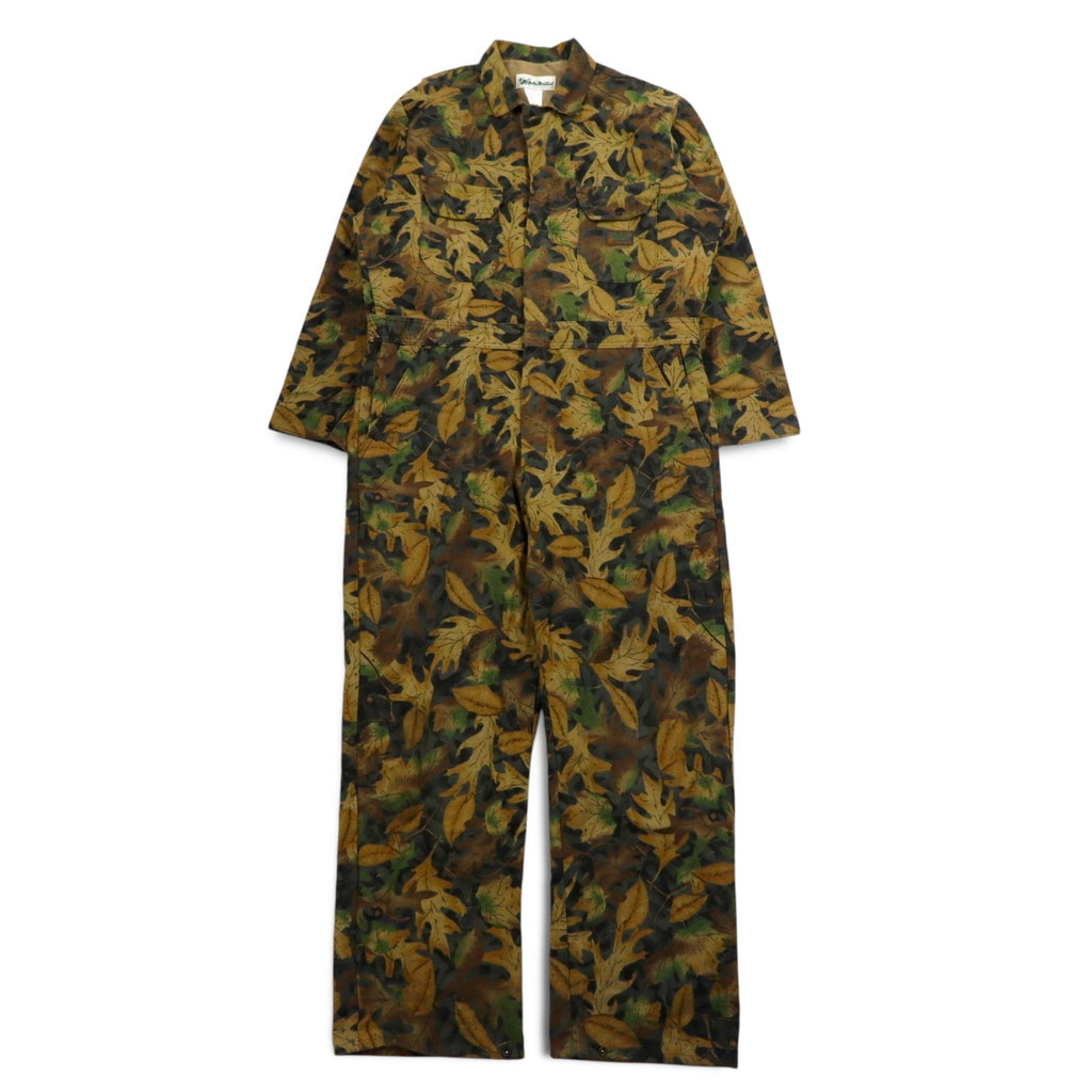 Vintage 90s Utility Jumpsuit USA Made Gender Mountain All-in-one Jumpsuit Overalls L Khaki KELLY COOPER TRU-LEAF Camouflage