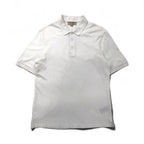 BURBERRY Current Tag Polo Shirt, Size L, White Cotton, Pique, One-Point Logo Embroidery