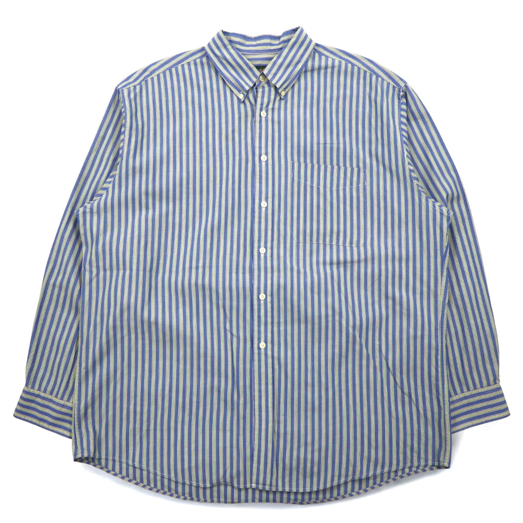 J.CREW 90年代 ボタンダウンシャツ XL ブルー ストライプ コットン 巨人タグ ビッグサイズ