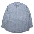 J.CREW 90年代 ボタンダウンシャツ XL ブルー ストライプ コットン 巨人タグ ビッグサイズ