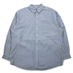J.CREW 90年代 ボタンダウンシャツ XL ブルー ストライプ コットン 巨人タグ ビッグサイズ