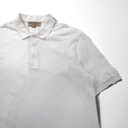 BURBERRY Current Tag Polo Shirt, Size L, White Cotton, Pique, One-Point Logo Embroidery