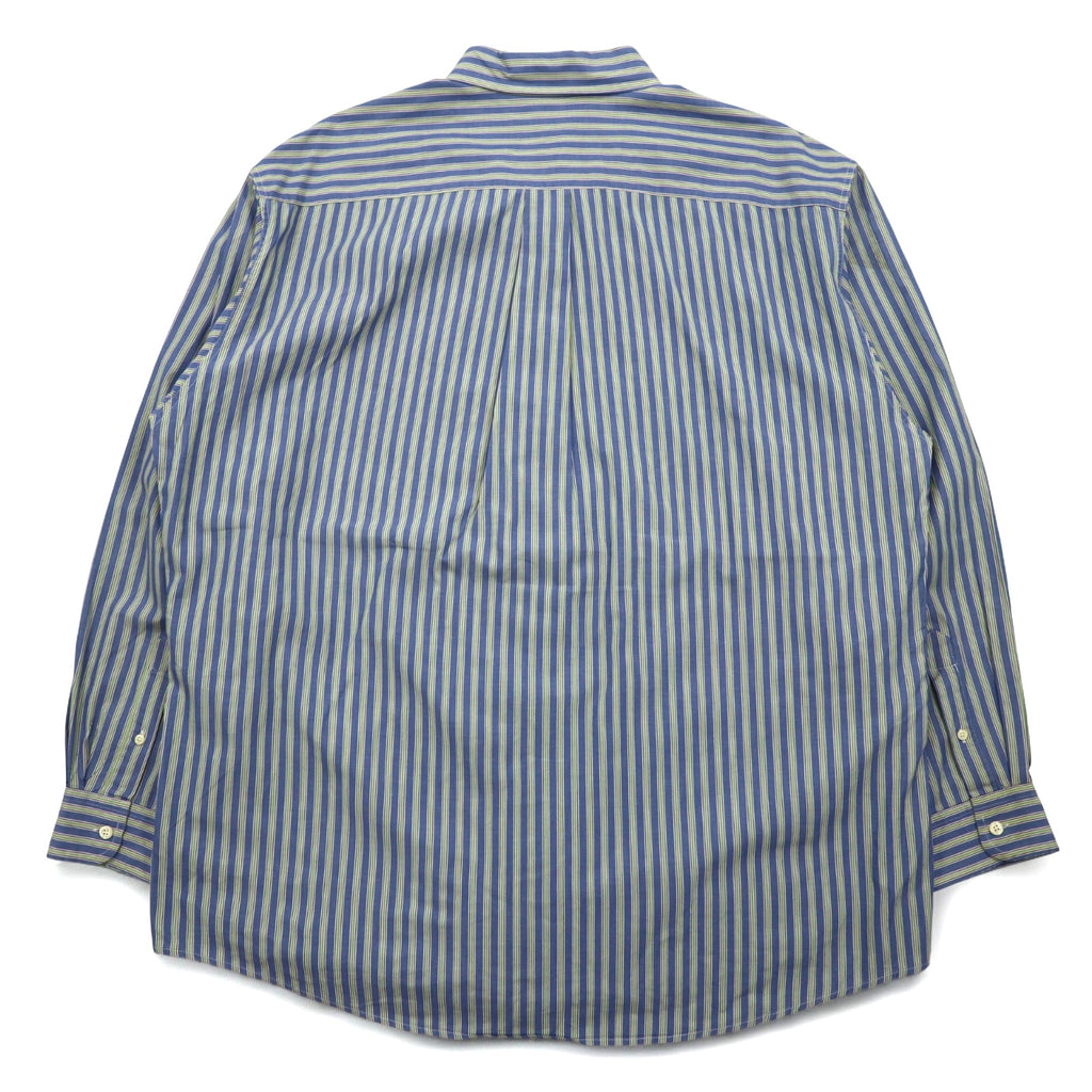 J.CREW 90年代 ボタンダウンシャツ XL ブルー ストライプ コットン 巨人タグ ビッグサイズ