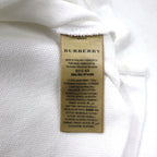 BURBERRY Current Tag Polo Shirt, Size L, White Cotton, Pique, One-Point Logo Embroidery