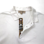 BURBERRY Current Tag Polo Shirt, Size L, White Cotton, Pique, One-Point Logo Embroidery
