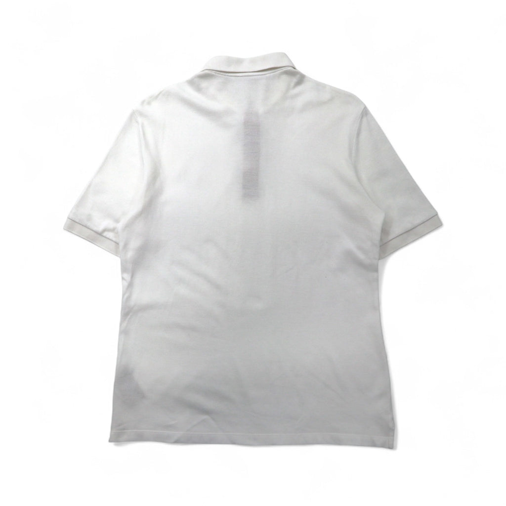 BURBERRY Current Tag Polo Shirt, Size L, White Cotton, Pique, One-Point Logo Embroidery