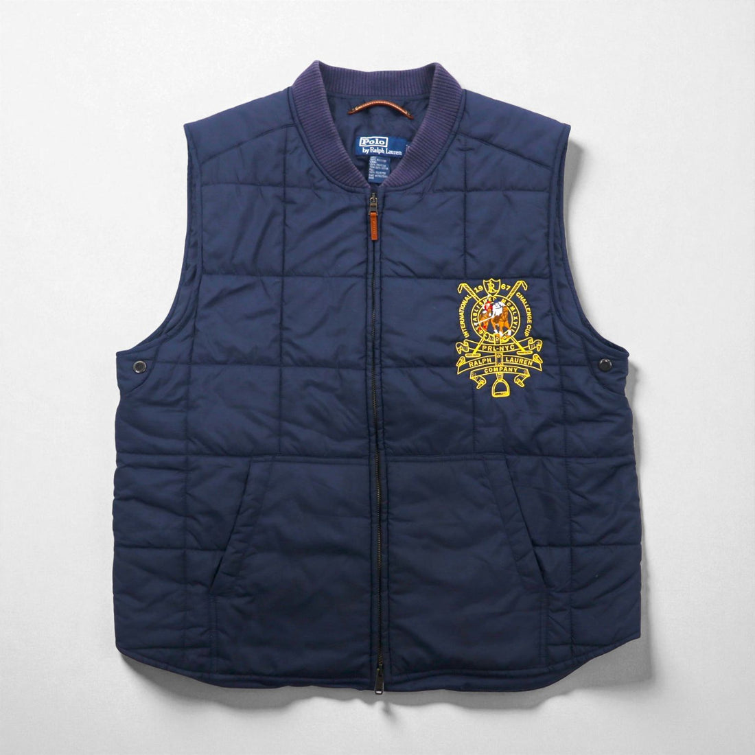 Polo Ralph Lauren Quilted Vest, XL, Navy, Padded, Double Pony Emblem Embroidered