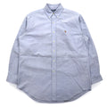RALPH LAUREN 90s YARMOUTH Big Size Oxford Button Down Shirt L Blue Small Pony Embroidery