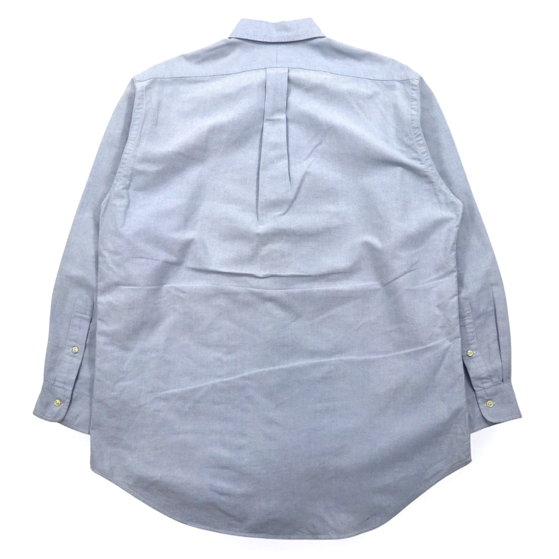 RALPH LAUREN 90s YARMOUTH Big Size Oxford Button Down Shirt L Blue Small Pony Embroidery