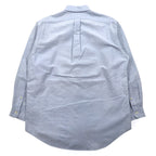 RALPH LAUREN 90s YARMOUTH Big Size Oxford Button Down Shirt L Blue Small Pony Embroidery