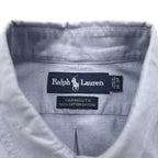 RALPH LAUREN 90s YARMOUTH Big Size Oxford Button Down Shirt L Blue Small Pony Embroidery