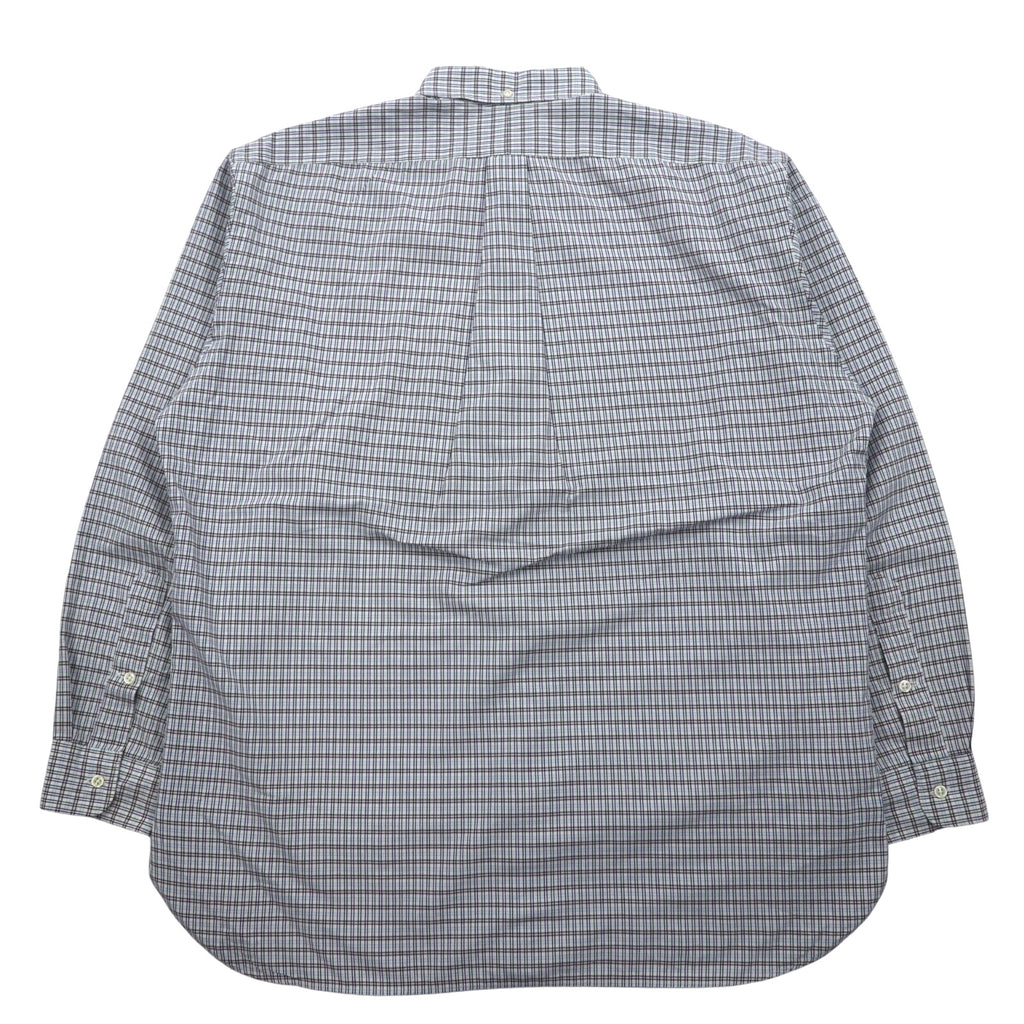 RALPH LAUREN 90s MCMEEL Big Size Button Down Shirt L Blue Check Small Pony Embroidery