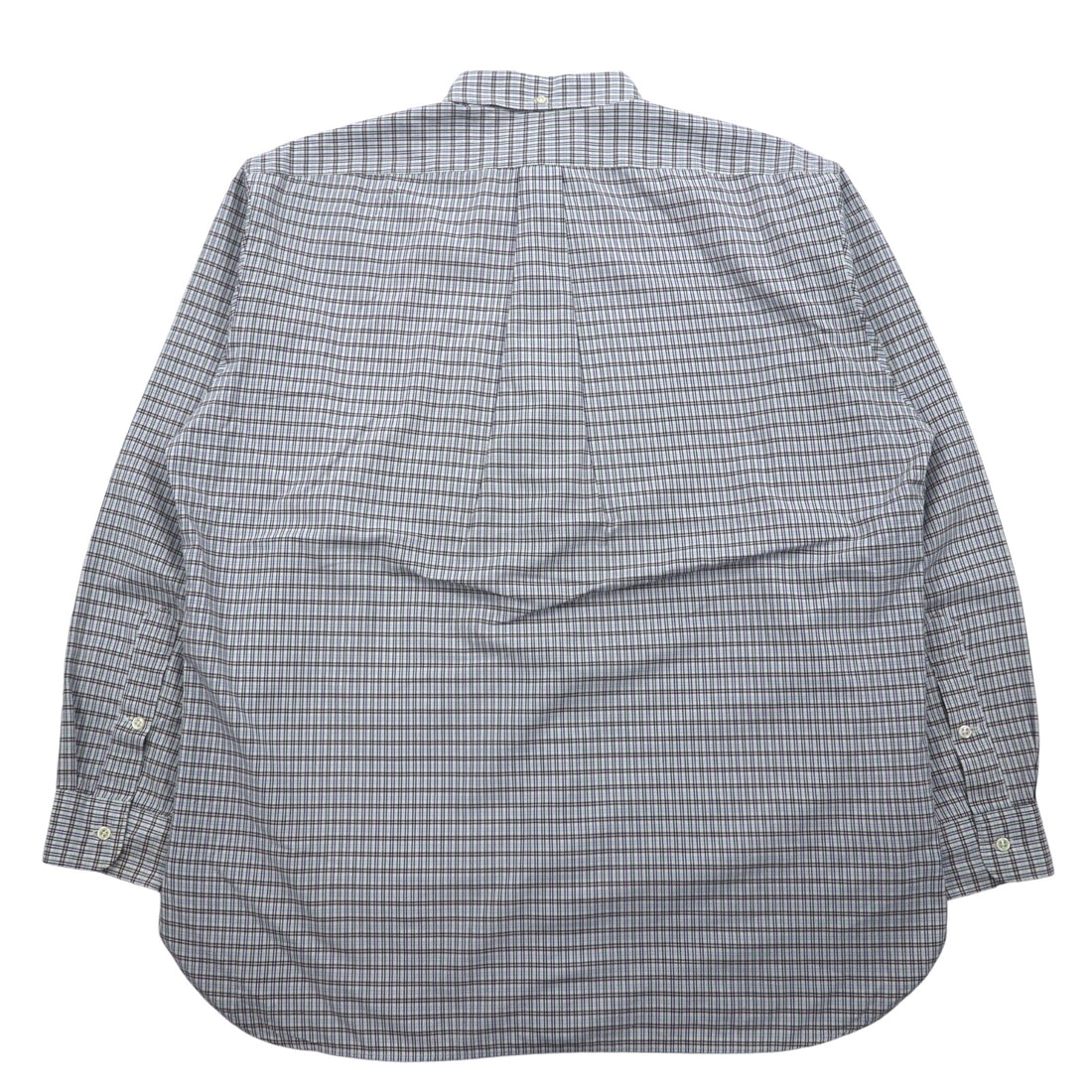 RALPH LAUREN 90s MCMEEL Big Size Button Down Shirt L Blue Check Small Pony Embroidery