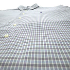 RALPH LAUREN 90s MCMEEL Big Size Button Down Shirt L Blue Check Small Pony Embroidery
