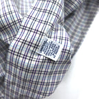 RALPH LAUREN 90s MCMEEL Big Size Button Down Shirt L Blue Check Small Pony Embroidery