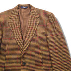Polo by Ralph Lauren 90s Tweed 2B Tailored Jacket, Size L, Brown, Gun Club Check, Wool, Made in Japan