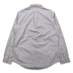 RALPH LAUREN 90s Big Size Button Down Shirt L White Blue Stripe CUSTOM FIT
