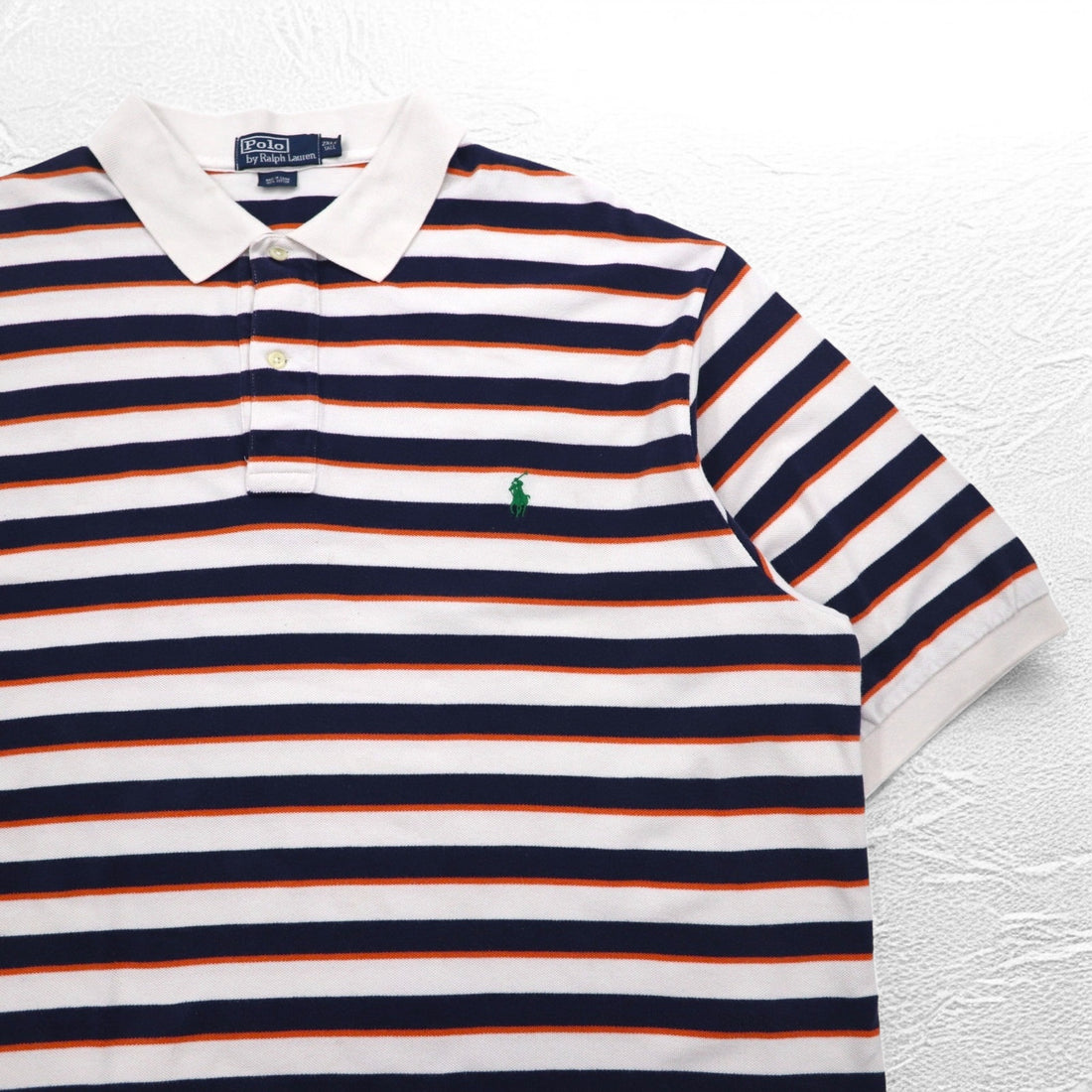 Polo by Ralph Lauren Striped Polo Shirt 2XL TALL White Navy Small Pony Embroidery Big Size
