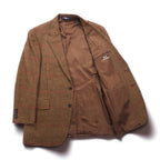 Polo by Ralph Lauren 90s Tweed 2B Tailored Jacket, Size L, Brown, Gun Club Check, Wool, Made in Japan