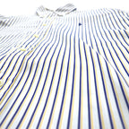 RALPH LAUREN 90s Big Size Button Down Shirt L White Blue Stripe CUSTOM FIT