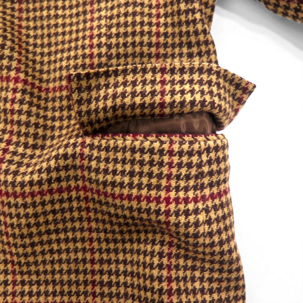 Polo by Ralph Lauren 90s Tweed 2B Tailored Jacket, Size L, Brown, Gun Club Check, Wool, Made in Japan
