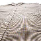 RALPH LAUREN 90s BLAKE Big Size Button Down Shirt XL Brown Check Small Pony Embroidery