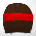 Christian Dior 90s V-neck Knit Preppy Sweater, Size M, Brown, Sports, Made in Japan