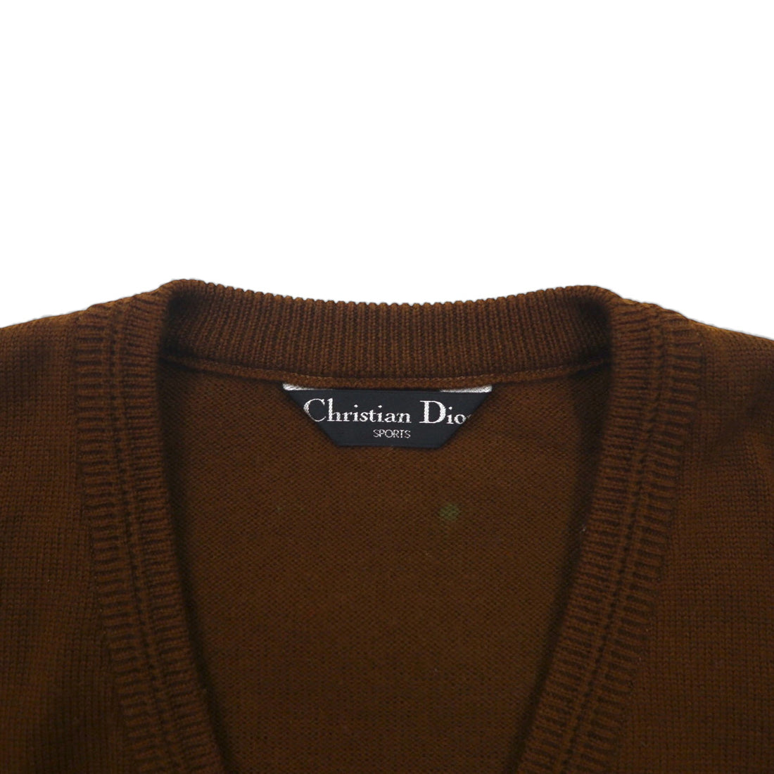 Christian Dior 90s V-neck Knit Preppy Sweater, Size M, Brown, Sports, Made in Japan
