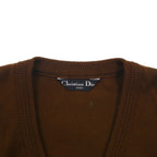 Christian Dior 90s V-neck Knit Preppy Sweater, Size M, Brown, Sports, Made in Japan