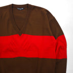 Christian Dior 90s V-neck Knit Preppy Sweater, Size M, Brown, Sports, Made in Japan
