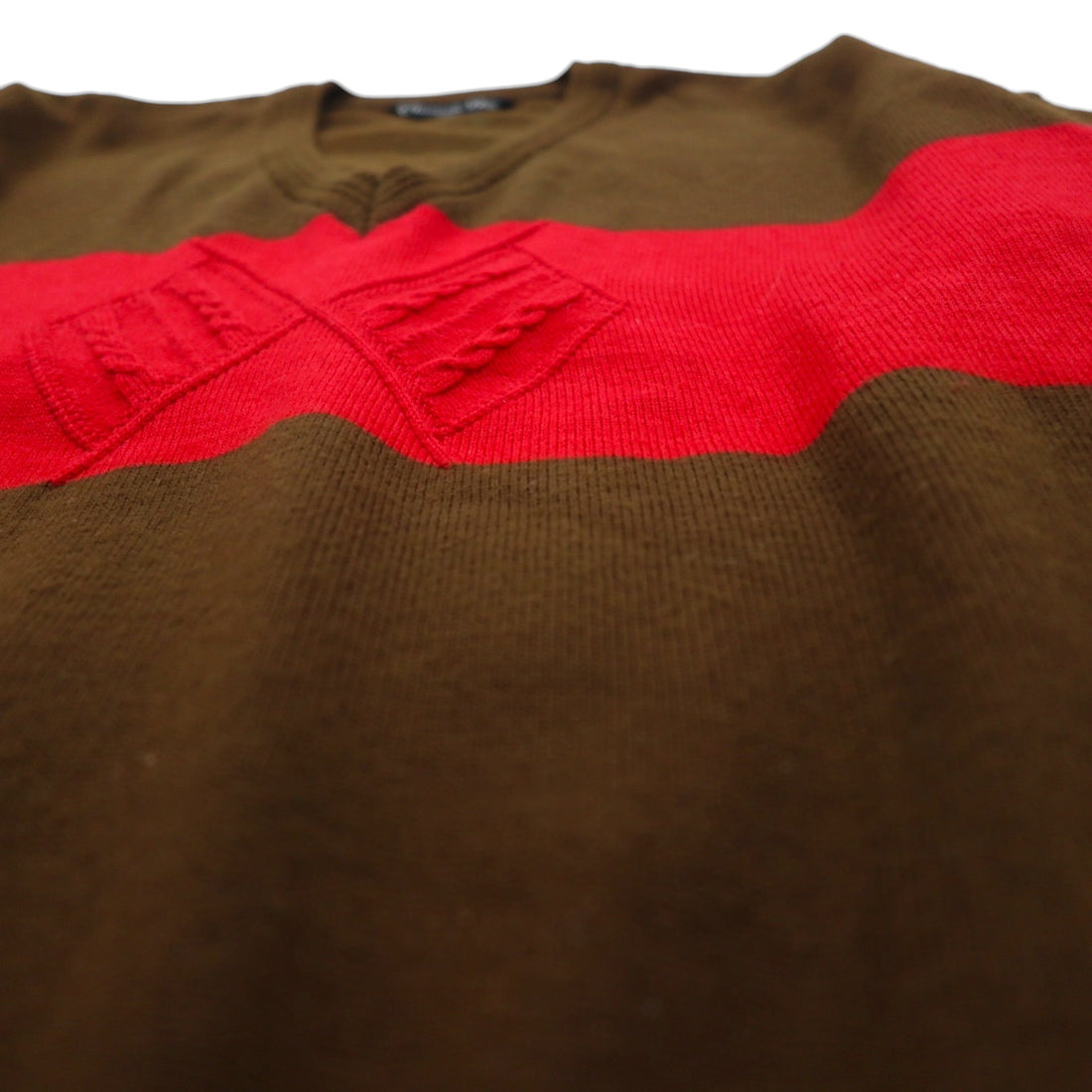 Christian Dior 90s V-neck Knit Preppy Sweater, Size M, Brown, Sports, Made in Japan