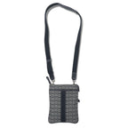 日本然リトテ-古着オンライン-COACH ミニシグネチャー ショルダーバッグ グレー キャンバス レザー-COACH Mini Signature Shoulder Bag Gray Canvas Leather