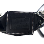COACH Mini Signature Shoulder Bag Gray Canvas Leather