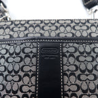 COACH Mini Signature Shoulder Bag Gray Canvas Leather