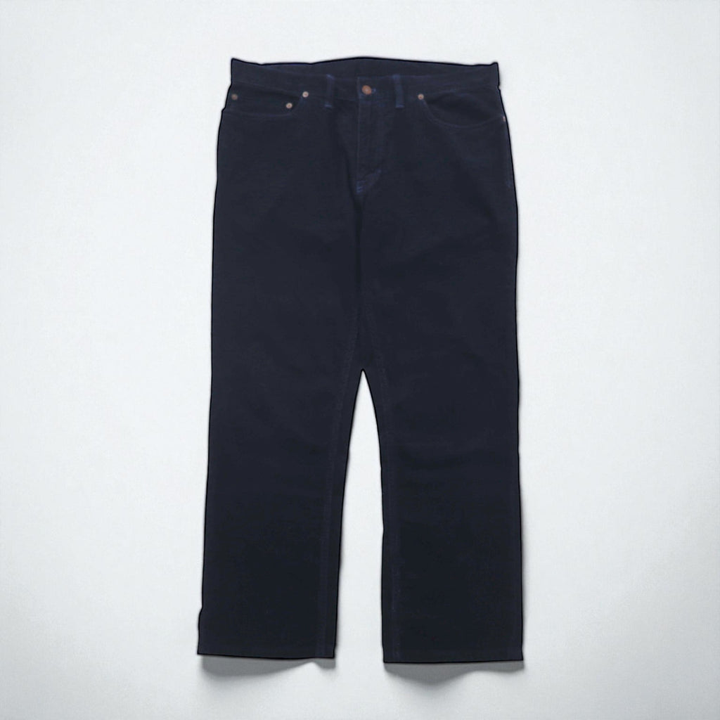 Polo Ralph Lauren Corduroy Chino Work Pants, Size L, Navy with Leather Patches
