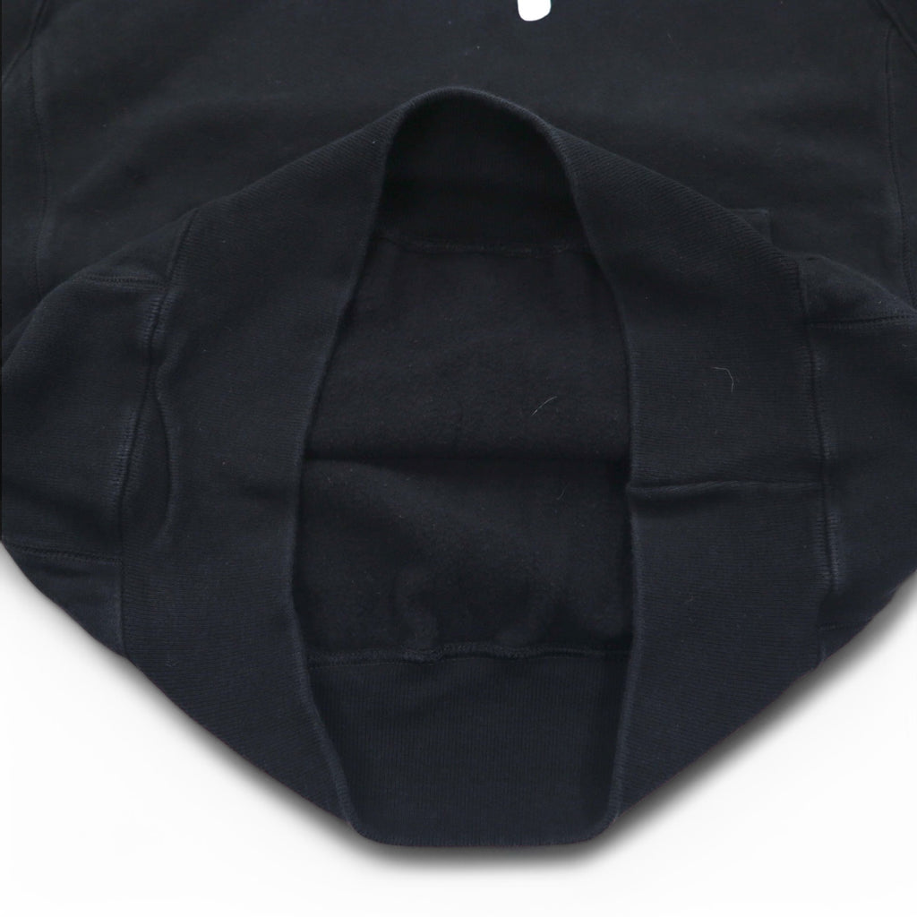 Champion Reverse Weave Pullover Hoodie L Black Script Logo Blue Single Tag Reprint Made in Honduras