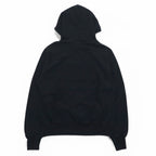 Champion Reverse Weave Pullover Hoodie L Black Script Logo Blue Single Tag Reprint Made in Honduras