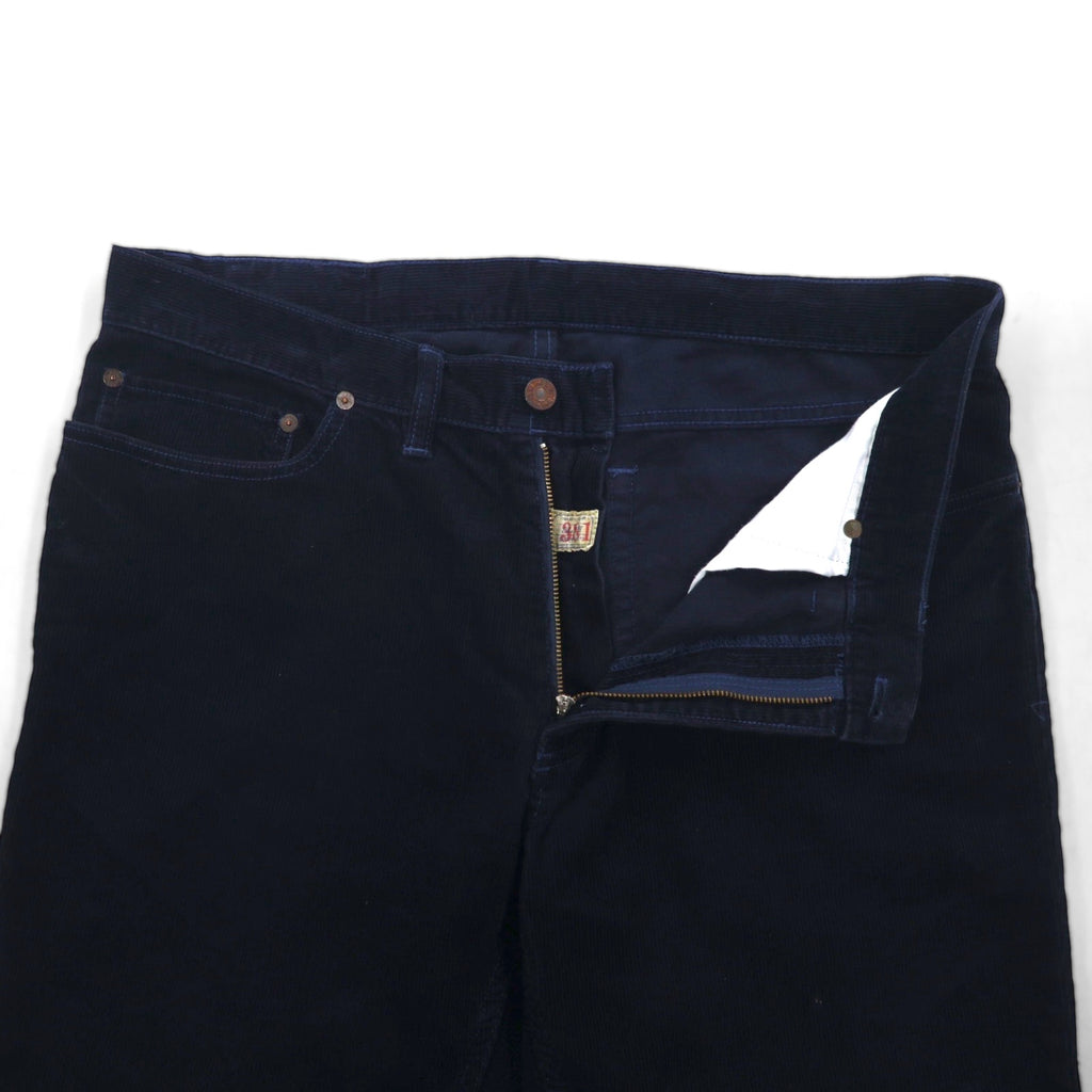Polo Ralph Lauren Corduroy Chino Work Pants, Size L, Navy with Leather Patches
