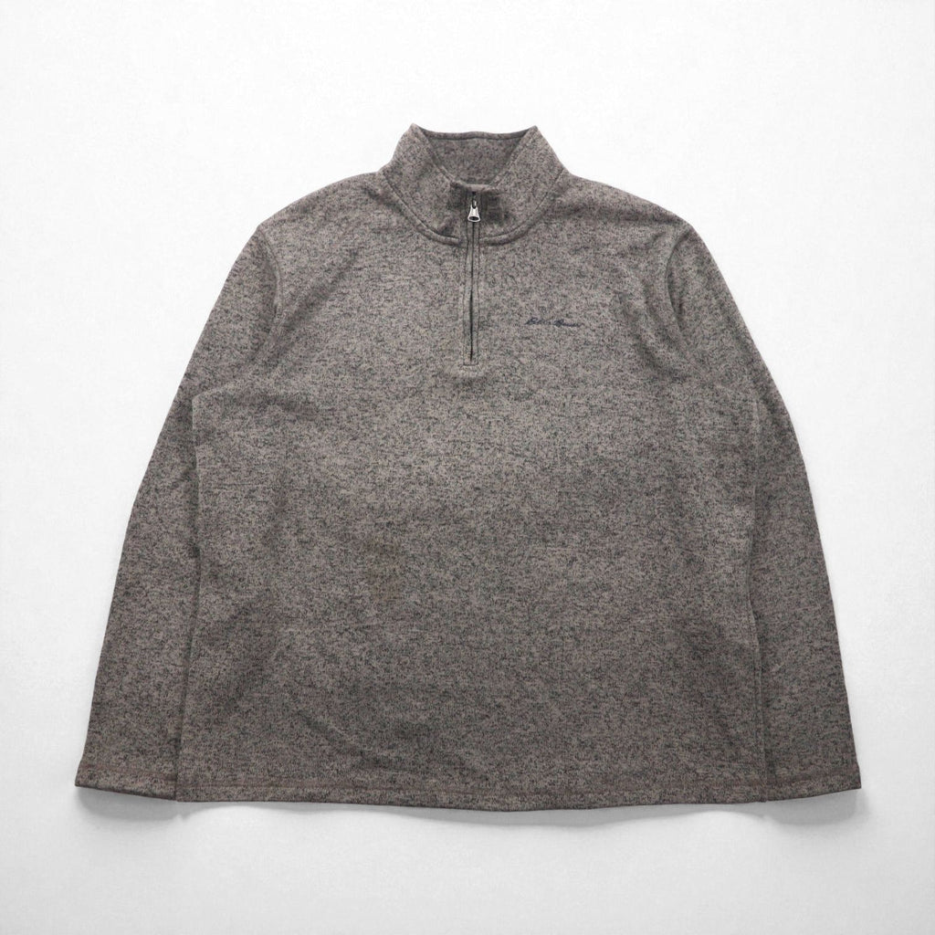 Eddie Bauer ハーフジップ フリースジャケット XL グレー ポリエステル