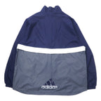 adidas 90年代 ハーフジップ ナイロンジャケット XL ネイビー 3ストライプス 万国旗タグ ビッグサイズ