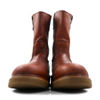 REDWING 1987 USA Made 80s 11-inch Pecos Boots, 30cm, Brown Leather, 1155, Printed Feather Tag, Vertical Feathers