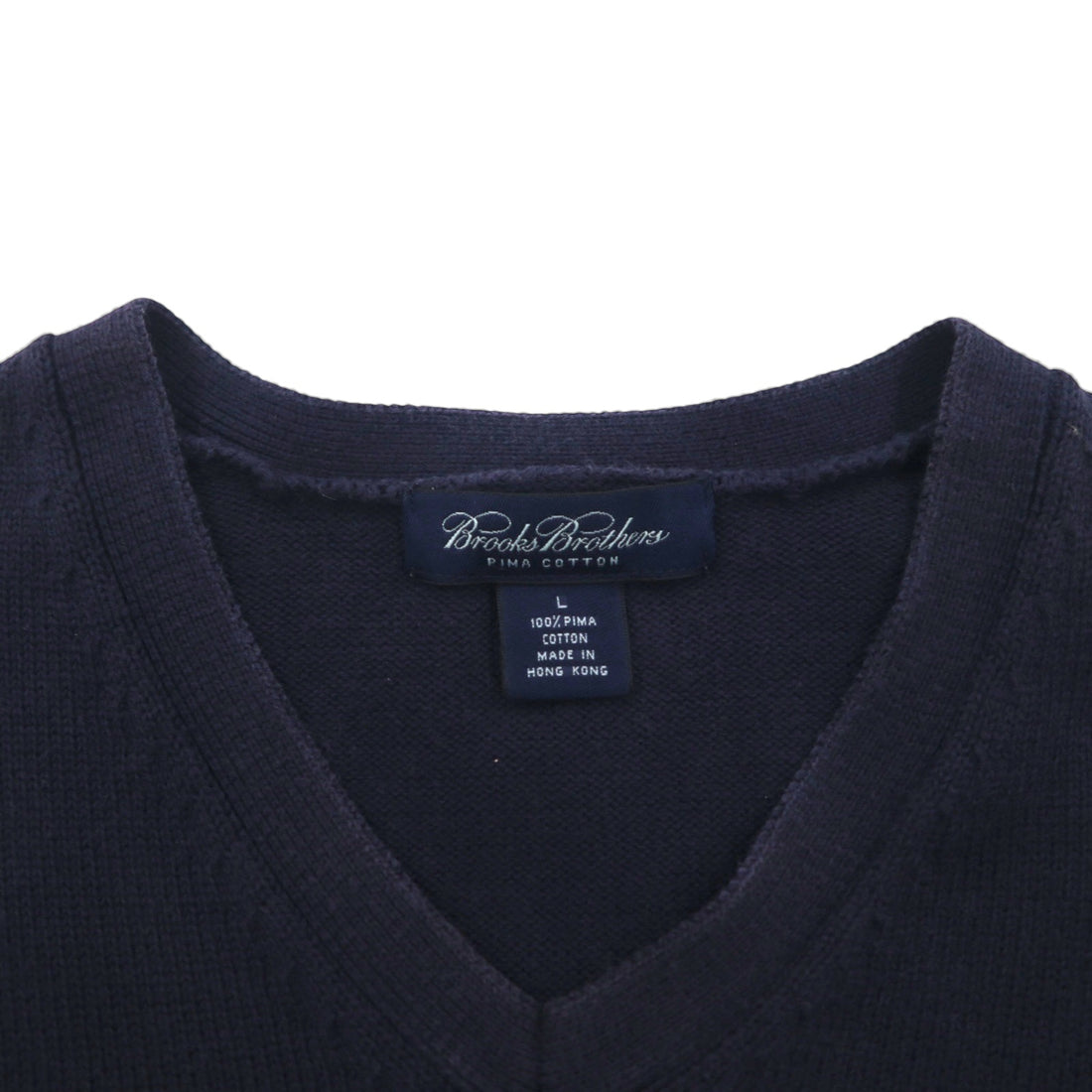 Brooks Brothers Vネック ピマコットン ニット セーター L ネイビー
