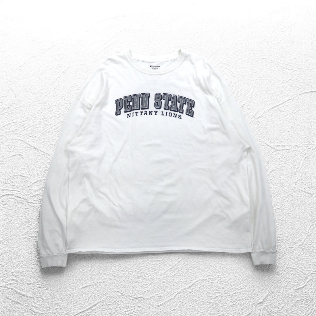 Champion College Print Long Sleeve T-Shirt, 4XL, White, PENN STATE, Big Size, Made in Nicaragua
