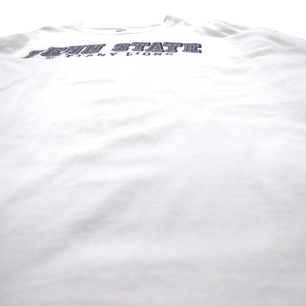 Champion カレッジプリント ロングスリーブ Tシャツ ロンT 4XL ホワイト PENN STATE ビッグサイズ ニカラグア製