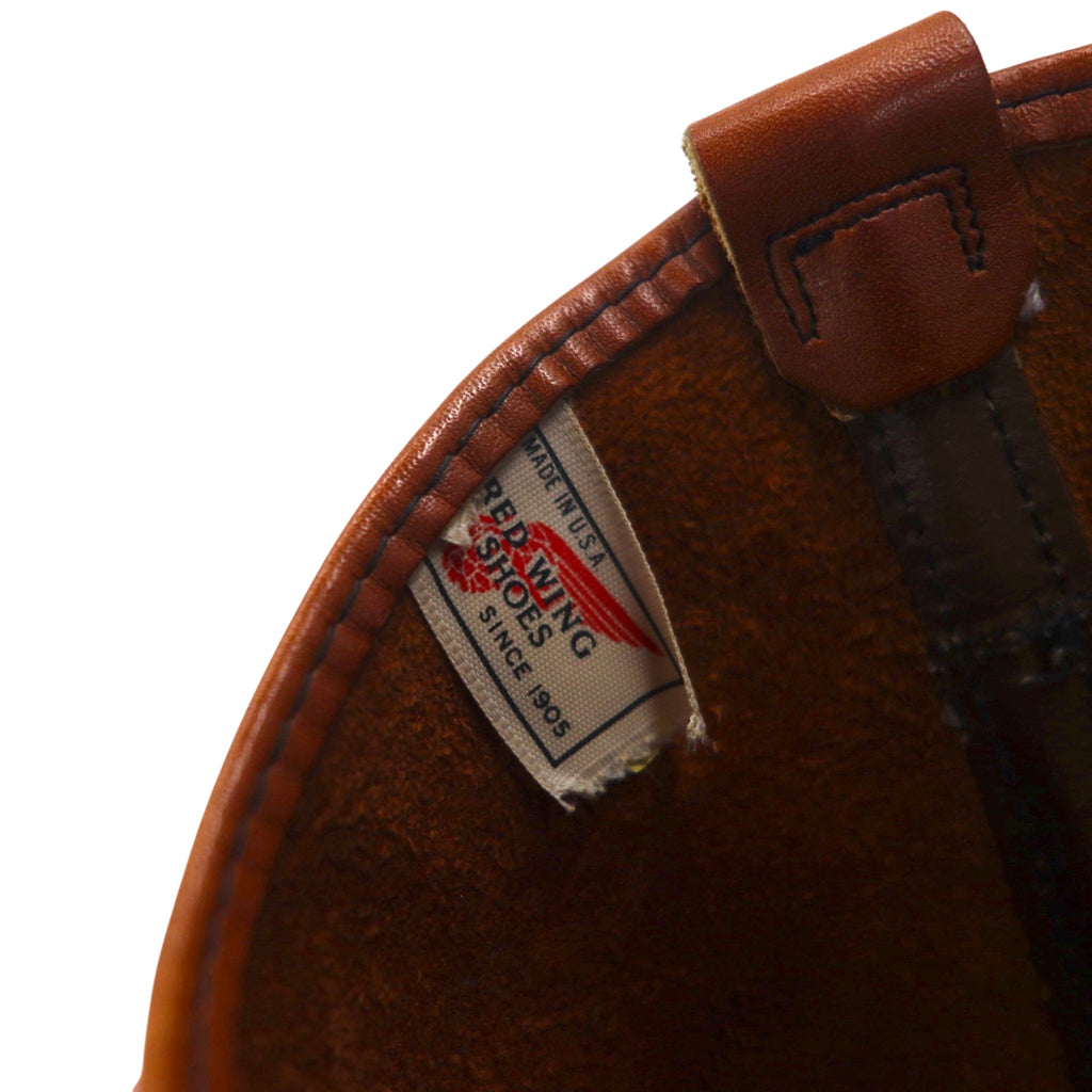 REDWING 1987 USA Made 80s 11-inch Pecos Boots, 30cm, Brown Leather, 1155, Printed Feather Tag, Vertical Feathers